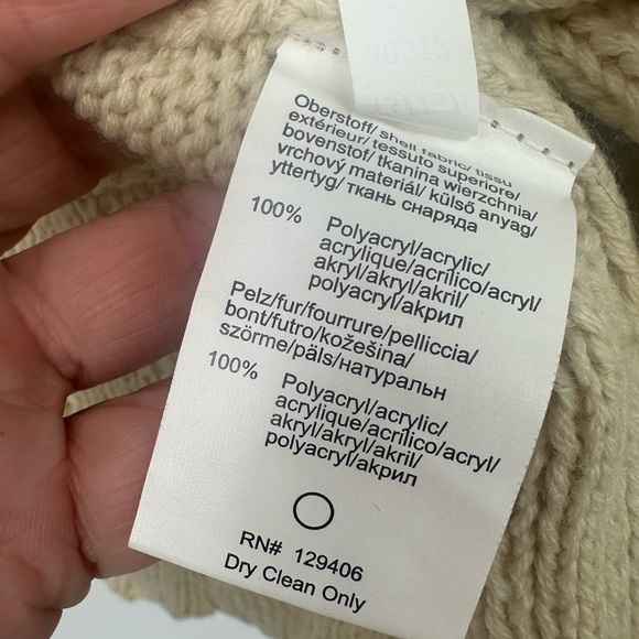 2K Fairy Grunge Faux Fur Chunky Knit Open Cardigan Women’s  Chocolate Beige XS - Picture 9 of 14